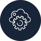 Icon cloud with cog wheel
